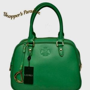 Ralph Lauren Green Sloan Street leather Bag